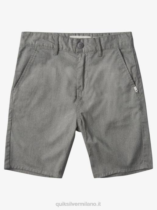 esso Quiksilver ragazzi 8-16 nuovi pantaloncini chino elasticizzati per tutti i giorni erica grigio chiaro HTZR2108