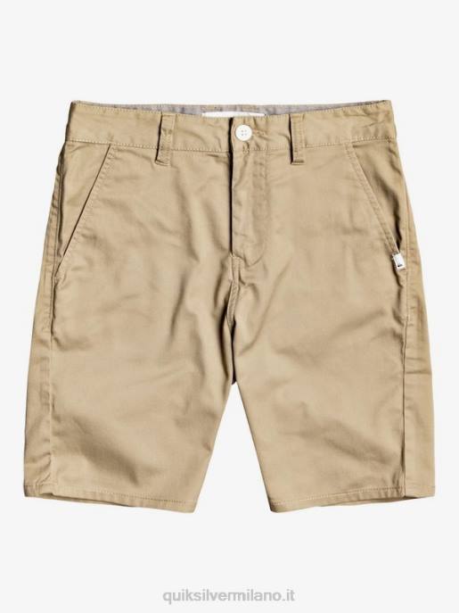 esso Quiksilver ragazzi 8-16 nuovi pantaloncini chino elasticizzati per tutti i giorni legno d'olmo HTZR2111