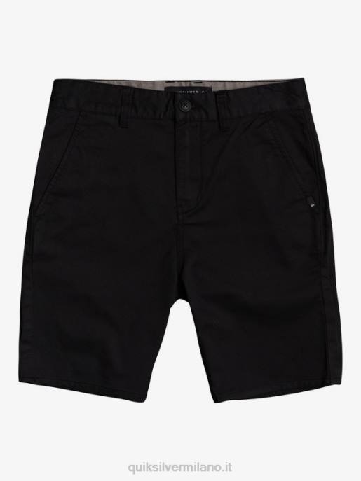 esso Quiksilver ragazzi 8-16 nuovi pantaloncini chino elasticizzati per tutti i giorni nero HTZR2109