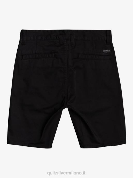 esso Quiksilver ragazzi 8-16 nuovi pantaloncini chino elasticizzati per tutti i giorni nero HTZR2109