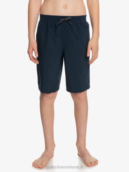 esso Quiksilver ragazzi 8-16 ocean elastic amph yth 18 pantaloncini ibridi blazer blu scuro HTZR2256