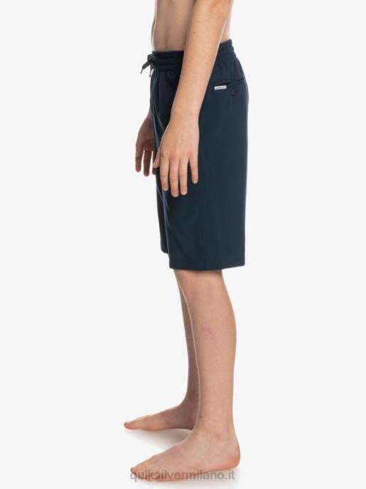 esso Quiksilver ragazzi 8-16 ocean elastic amph yth 18 pantaloncini ibridi blazer blu scuro HTZR2256