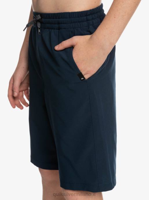 esso Quiksilver ragazzi 8-16 ocean elastic amph yth 18 pantaloncini ibridi blazer blu scuro HTZR2256