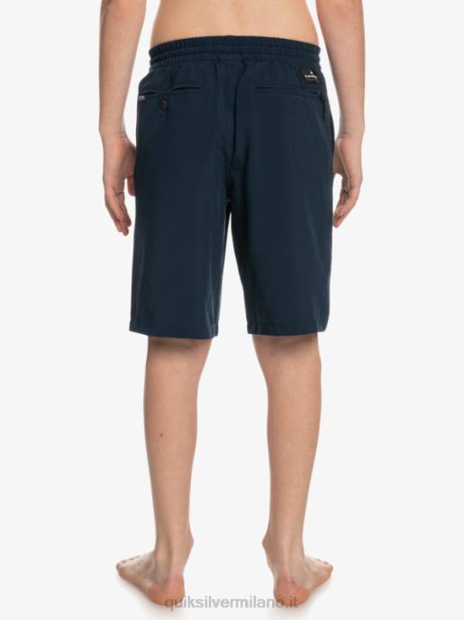 esso Quiksilver ragazzi 8-16 ocean elastic amph yth 18 pantaloncini ibridi blazer blu scuro HTZR2256