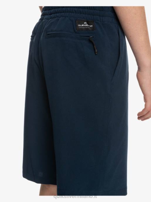 esso Quiksilver ragazzi 8-16 ocean elastic amph yth 18 pantaloncini ibridi blazer blu scuro HTZR2256