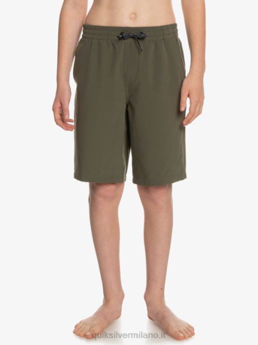 esso Quiksilver ragazzi 8-16 ocean elastic amph yth 18 pantaloncini ibridi foglia d\'uva HTZR2255