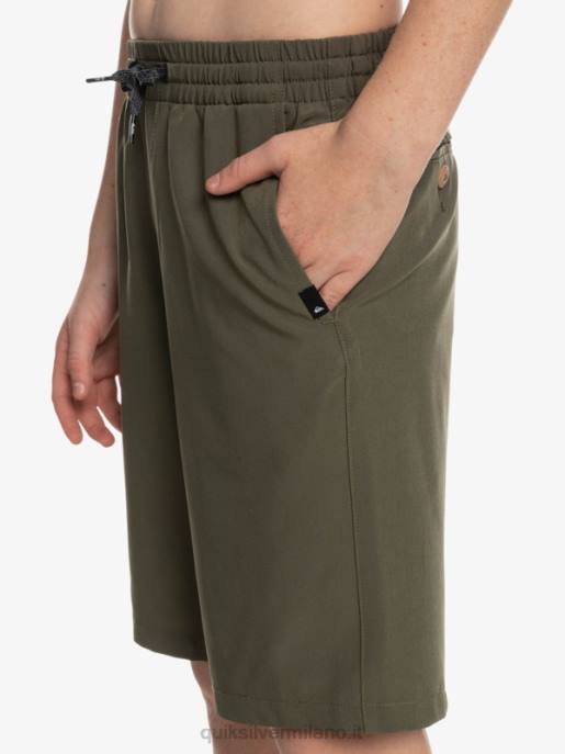 esso Quiksilver ragazzi 8-16 ocean elastic amph yth 18 pantaloncini ibridi foglia d\'uva HTZR2255