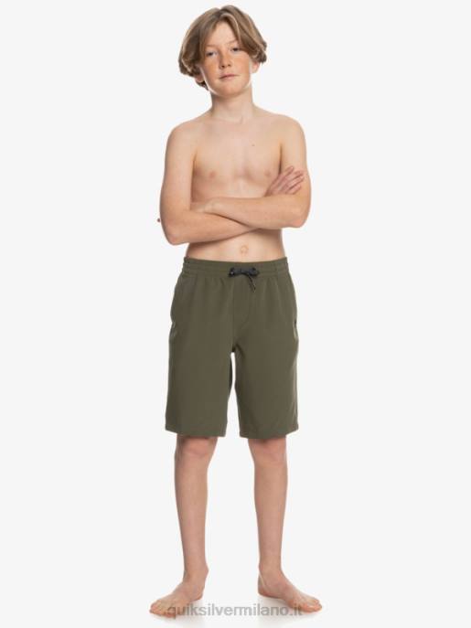 esso Quiksilver ragazzi 8-16 ocean elastic amph yth 18 pantaloncini ibridi foglia d\'uva HTZR2255