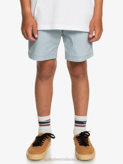 esso Quiksilver ragazzi 8-16 taxer 15 pantaloncini elastici in vita azzurro celeste HTZR2082