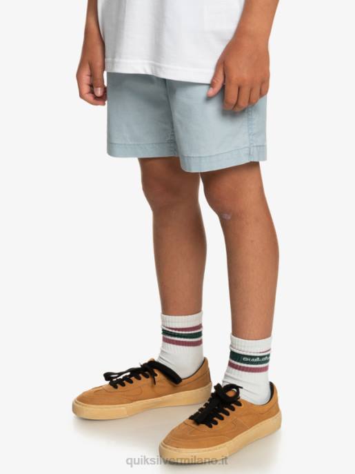 esso Quiksilver ragazzi 8-16 taxer 15 pantaloncini elastici in vita azzurro celeste HTZR2082