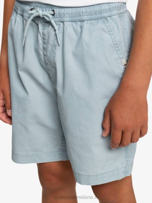 esso Quiksilver ragazzi 8-16 taxer 15 pantaloncini elastici in vita azzurro celeste HTZR2082