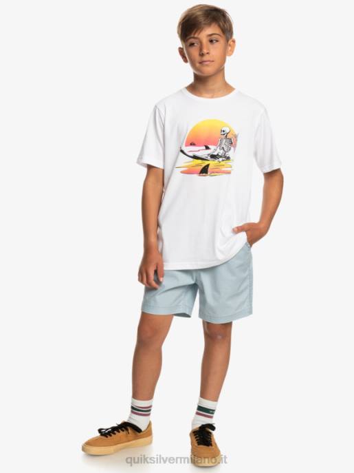 esso Quiksilver ragazzi 8-16 taxer 15 pantaloncini elastici in vita azzurro celeste HTZR2082