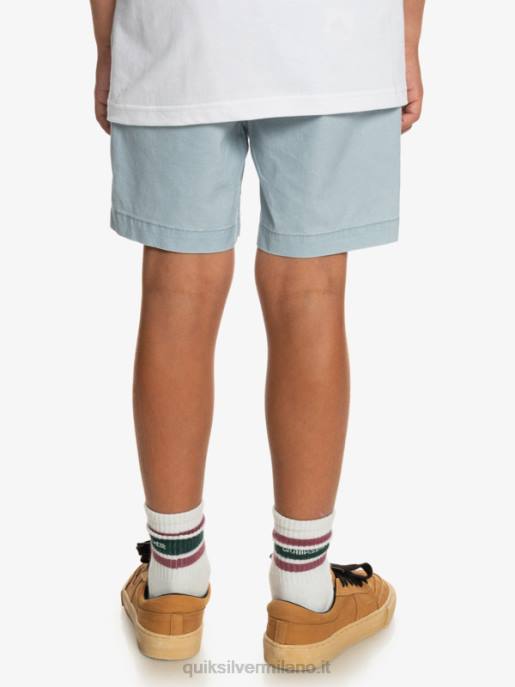 esso Quiksilver ragazzi 8-16 taxer 15 pantaloncini elastici in vita azzurro celeste HTZR2082