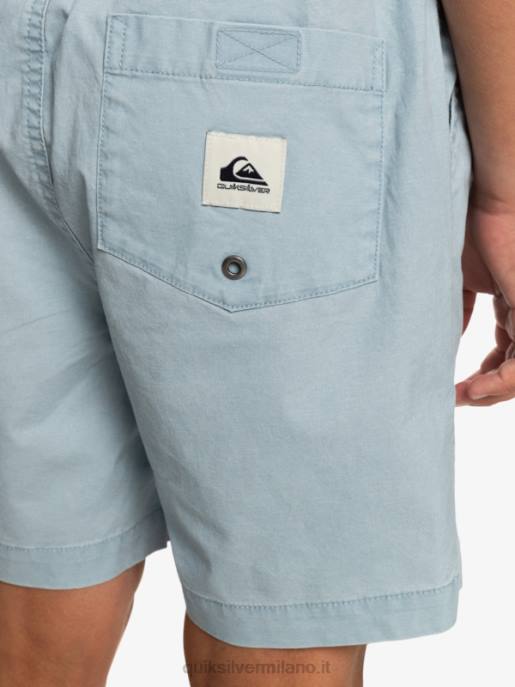 esso Quiksilver ragazzi 8-16 taxer 15 pantaloncini elastici in vita azzurro celeste HTZR2082