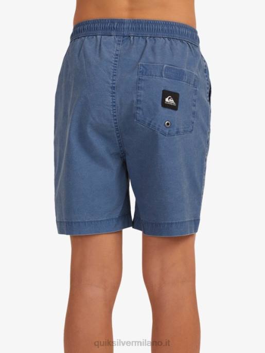 esso Quiksilver ragazzi 8-16 taxer 15 pantaloncini elastici in vita insegne blu HTZR2083