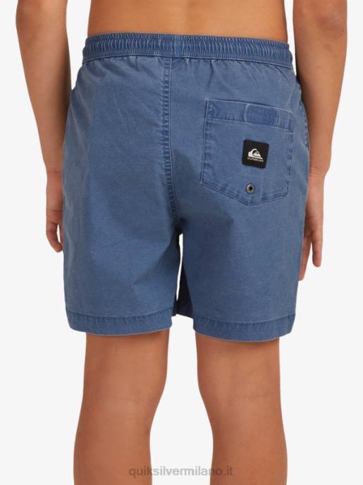 esso Quiksilver ragazzi 8-16 taxer 15 pantaloncini elastici in vita insegne blu HTZR2083