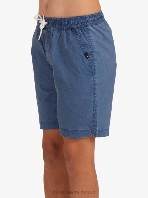 esso Quiksilver ragazzi 8-16 taxer 15 pantaloncini elastici in vita insegne blu HTZR2083