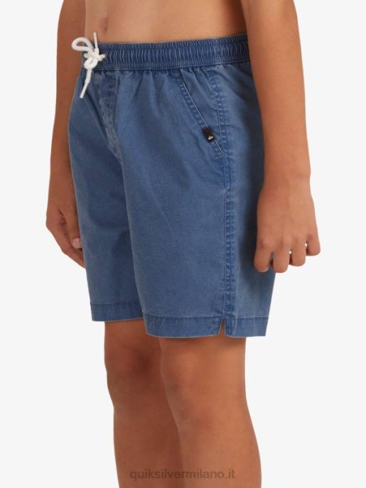esso Quiksilver ragazzi 8-16 taxer 15 pantaloncini elastici in vita insegne blu HTZR2083