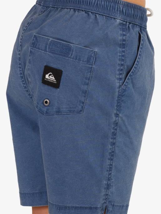 esso Quiksilver ragazzi 8-16 taxer 15 pantaloncini elastici in vita insegne blu HTZR2083