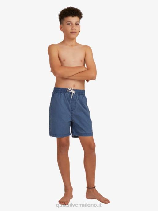 esso Quiksilver ragazzi 8-16 taxer 15 pantaloncini elastici in vita insegne blu HTZR2083