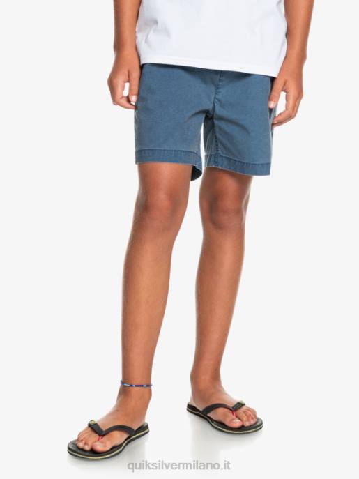 esso Quiksilver ragazzi 8-16 taxer 15 pantaloncini elastici in vita insegne blu HTZR2083