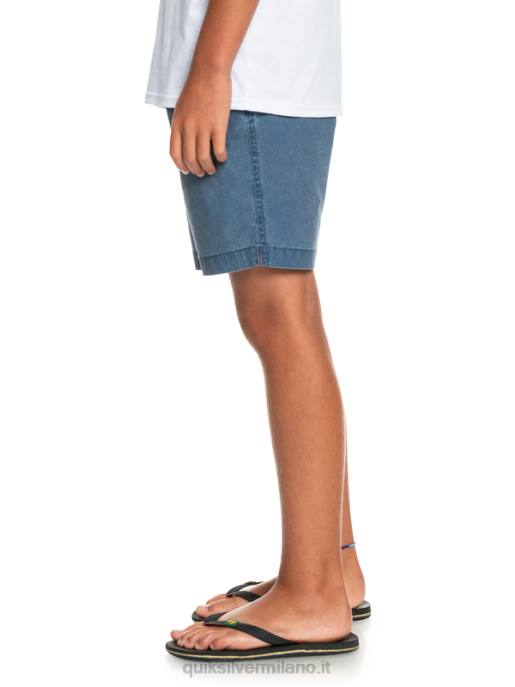 esso Quiksilver ragazzi 8-16 taxer 15 pantaloncini elastici in vita insegne blu HTZR2083