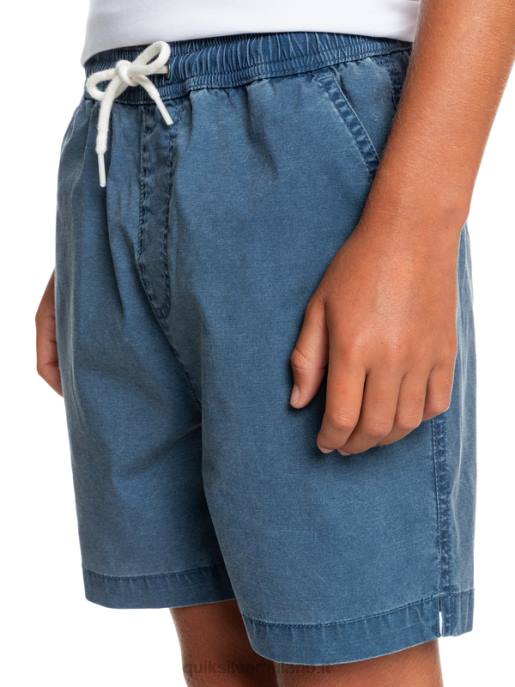 esso Quiksilver ragazzi 8-16 taxer 15 pantaloncini elastici in vita insegne blu HTZR2083