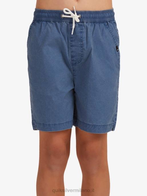 esso Quiksilver ragazzi 8-16 taxer 15 pantaloncini elastici in vita insegne blu HTZR2083