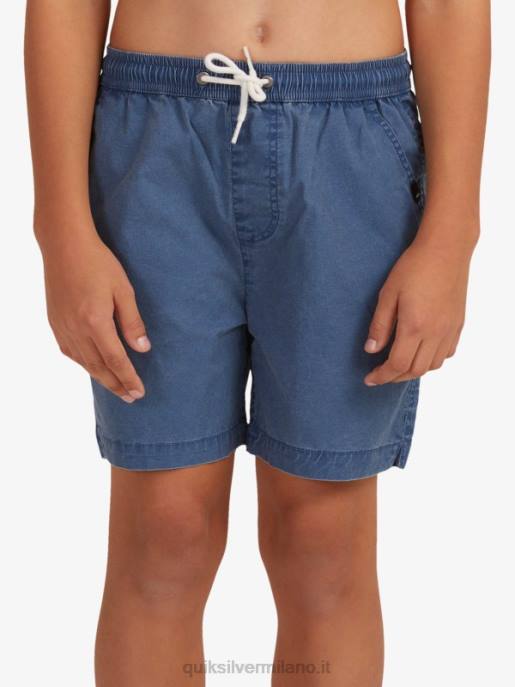 esso Quiksilver ragazzi 8-16 taxer 15 pantaloncini elastici in vita insegne blu HTZR2083