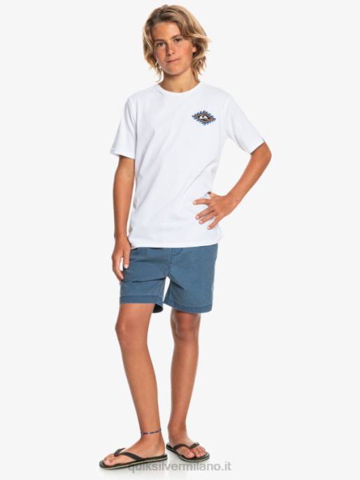 esso Quiksilver ragazzi 8-16 taxer 15 pantaloncini elastici in vita insegne blu HTZR2083