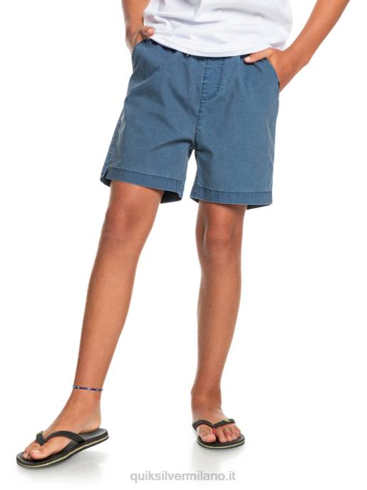 esso Quiksilver ragazzi 8-16 taxer 15 pantaloncini elastici in vita insegne blu HTZR2083