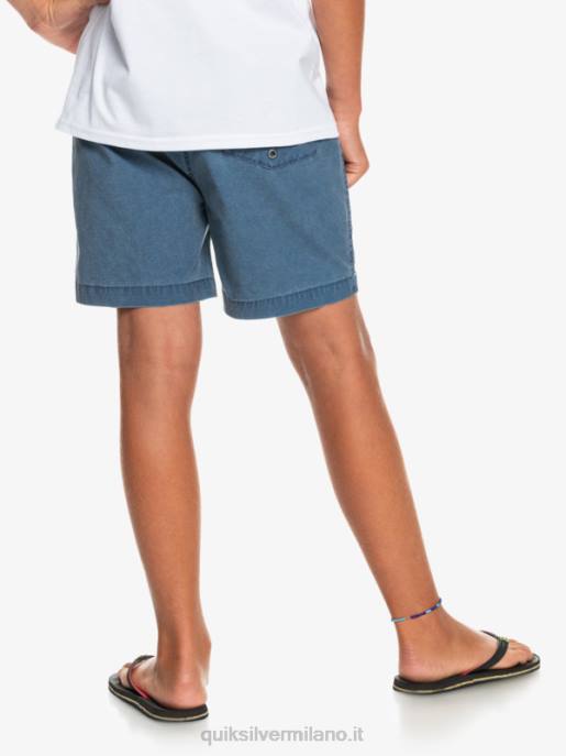 esso Quiksilver ragazzi 8-16 taxer 15 pantaloncini elastici in vita insegne blu HTZR2083