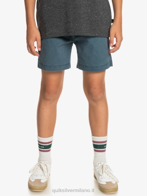 esso Quiksilver ragazzi 8-16 taxer 15 pantaloncini elastici in vita marina di mezzanotte HTZR2081