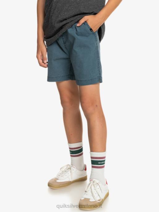 esso Quiksilver ragazzi 8-16 taxer 15 pantaloncini elastici in vita marina di mezzanotte HTZR2081