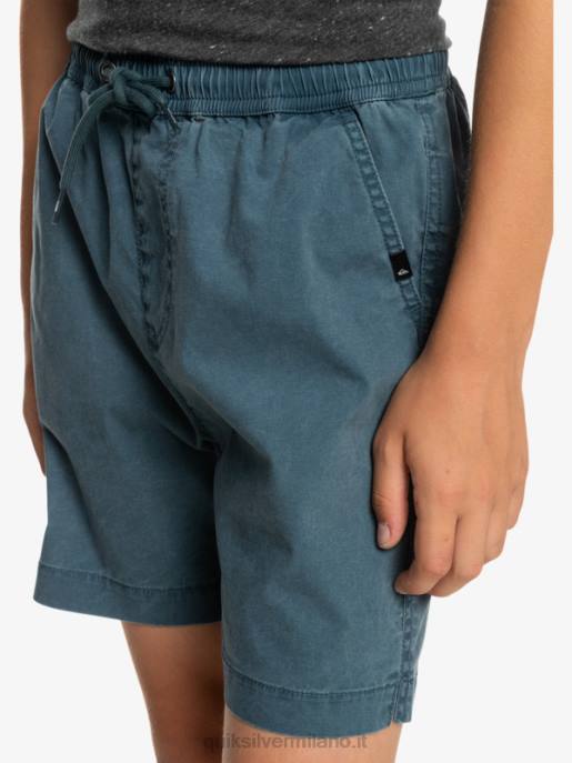 esso Quiksilver ragazzi 8-16 taxer 15 pantaloncini elastici in vita marina di mezzanotte HTZR2081