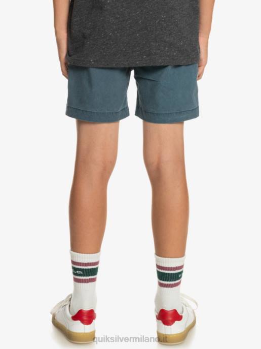 esso Quiksilver ragazzi 8-16 taxer 15 pantaloncini elastici in vita marina di mezzanotte HTZR2081