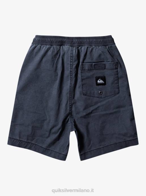 esso Quiksilver ragazzi 8-16 taxer 15 pantaloncini elastici in vita nero HTZR2079