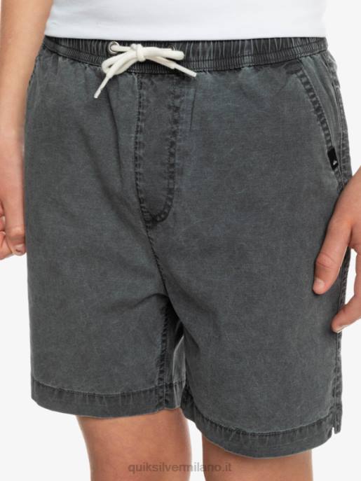 esso Quiksilver ragazzi 8-16 taxer 15 pantaloncini elastici in vita nero HTZR2079