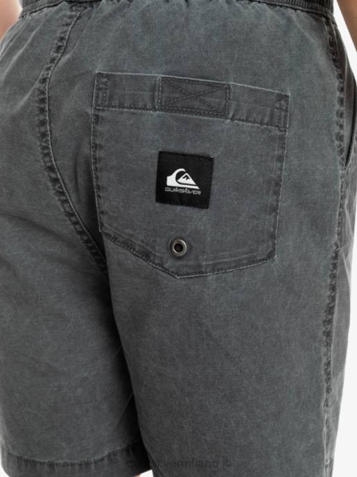 esso Quiksilver ragazzi 8-16 taxer 15 pantaloncini elastici in vita nero HTZR2079