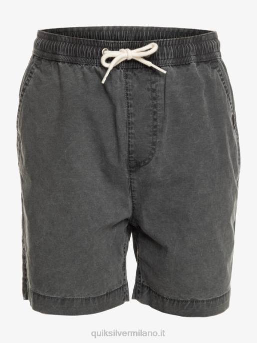 esso Quiksilver ragazzi 8-16 taxer 15 pantaloncini elastici in vita nero HTZR2079