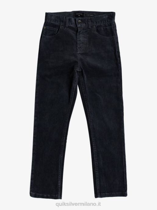 esso Quiksilver ragazzi Pantaloni affusolati in velluto a coste 8-16 kracker nero HTZR2330