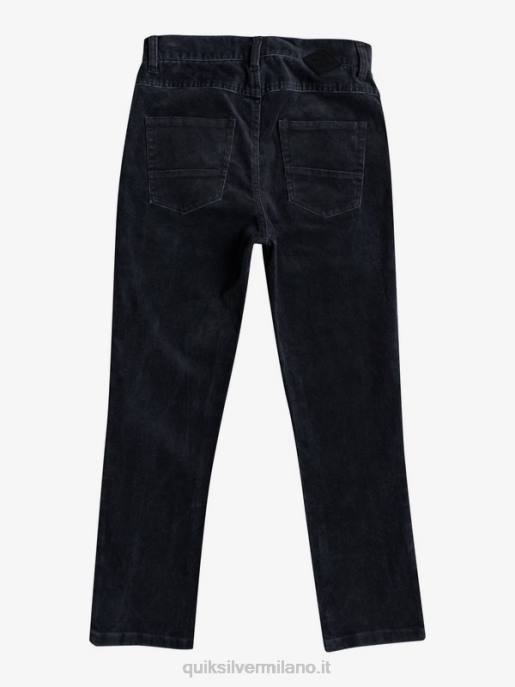 esso Quiksilver ragazzi Pantaloni affusolati in velluto a coste 8-16 kracker nero HTZR2330