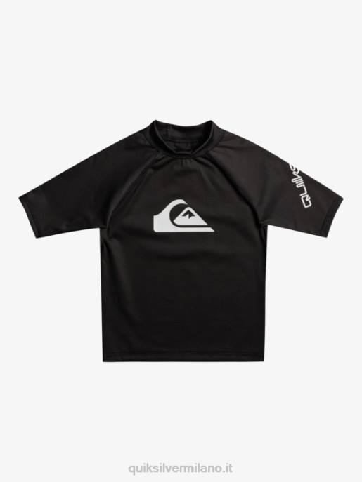esso Quiksilver ragazzi 2-7 Rashguard upf 50 manica corta per tutti i tempi nero HTZR2127