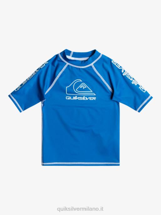 esso Quiksilver ragazzi 2-7 in tour manica corta upf 50 rashguard boccaglio blu HTZR2114