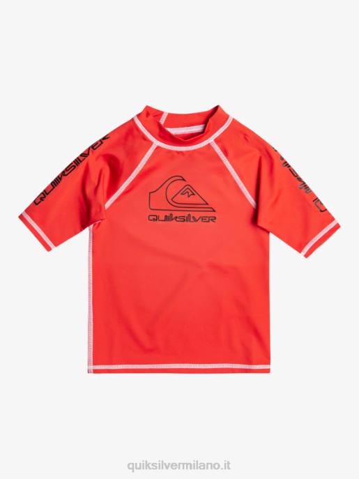 esso Quiksilver ragazzi 2-7 in tour manica corta upf 50 rashguard rosso ad alto rischio HTZR2116