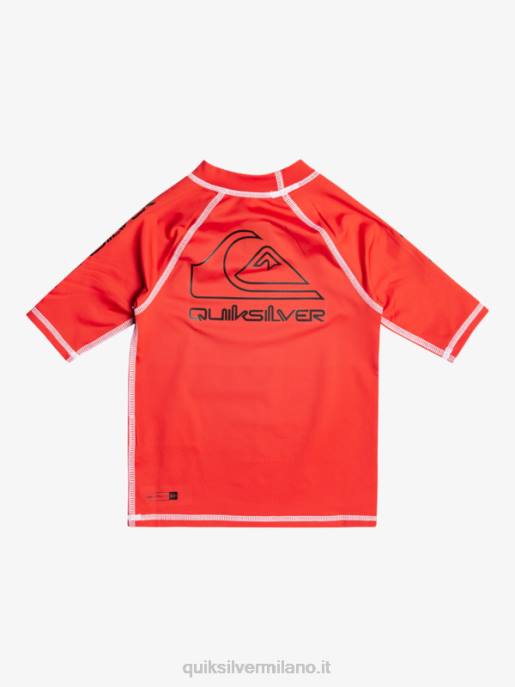 esso Quiksilver ragazzi 2-7 in tour manica corta upf 50 rashguard rosso ad alto rischio HTZR2116