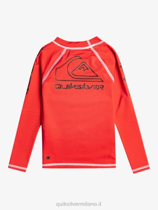 esso Quiksilver ragazzi 2-7 in tour manica lunga upf 50 rashguard rosso ad alto rischio HTZR2220