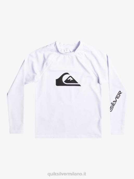 esso Quiksilver ragazzi 2-7 tutti i tempi ls l/sl surf tee bianco HTZR2073