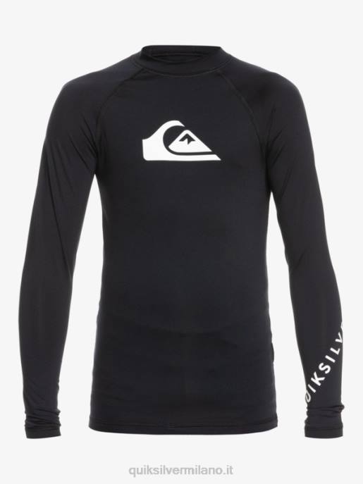 esso Quiksilver ragazzi 2-7 tutti i tempi ls l/sl surf tee nero HTZR2074