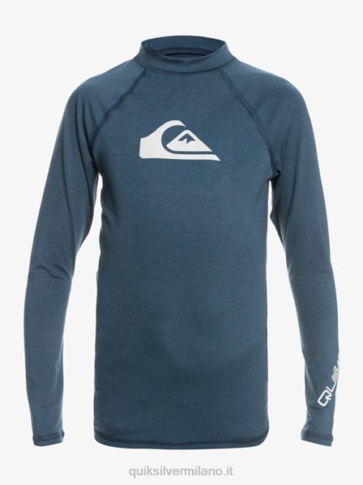 esso Quiksilver ragazzi 8-16 all time ls youth l/sl surf tee giacca blu navy melange HTZR2099